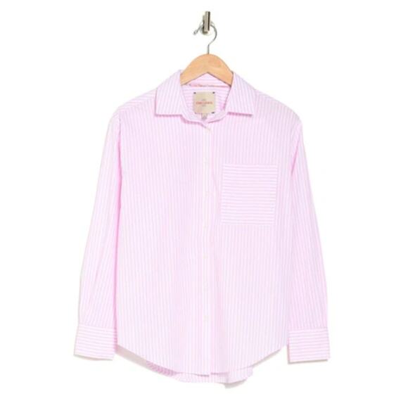 New ~ CASA CABANA  ~ Nordstrom  Bethany Stripe Shirt Size XS OVERSIZED - Picture 3 of 7